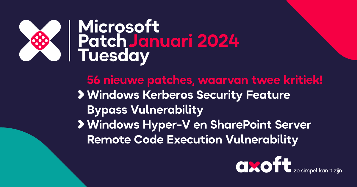 Patch Tuesday de Microsoftupdates van januari 2024 Axoft